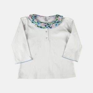 The Proper Peony Kids Floral Peter Pan Collar Top